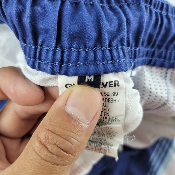 Quiksilver Stripe Boardshorts Hybrid Tie Waist Swim Lined High Rise Medium Mens - Picture 4 of 15